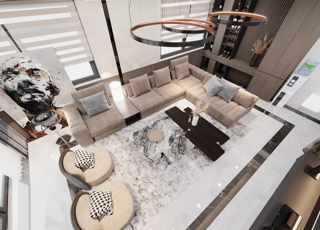Mẫu thiết kế nội thất nhà phố 180m2 sang trọng đẳng cấp nọi that nha dep
