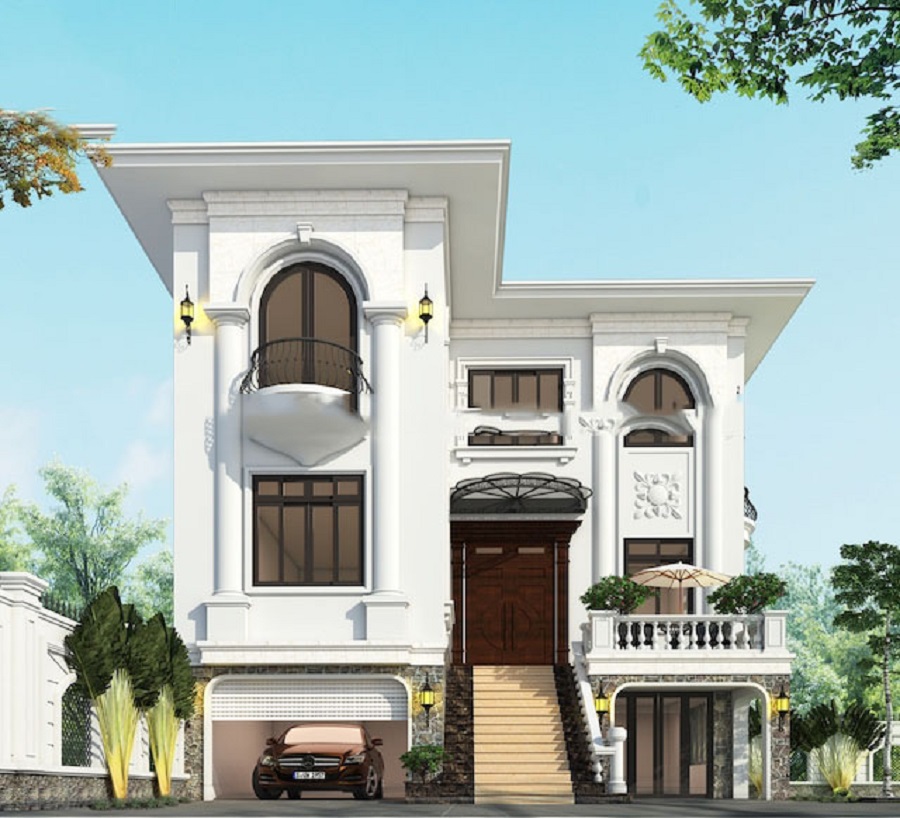 Những mẫu biệt thự 1 tầng hầm được yêu thích nhất 2026 Biệt thự có tầng hầm nổi tân cổ điển