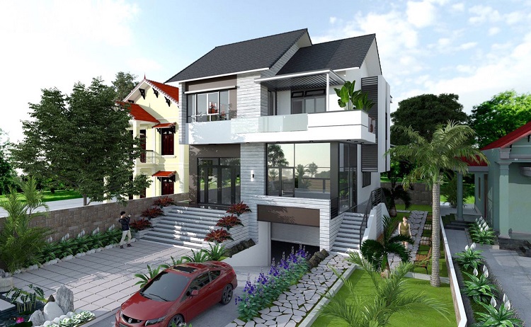 Những mẫu biệt thự 1 tầng hầm được yêu thích nhất 2026 Biệt thự 2 tầng có tầng hầm