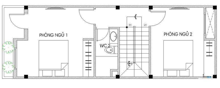 Tư vấn thi công xây nhà phố đẹp trên diện tích 4x10m mat-bang-noi-that-tang-2-nha-pho-dien-tich-4x10m