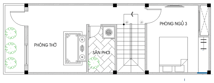 Tư vấn thi công xây nhà phố đẹp trên diện tích 4x10m mat-bang-noi-that-tang-3-nha-pho-dien-tich-4x10m
