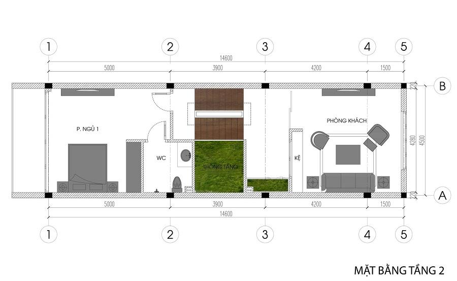 Xây nhà phố đẹp 5 tầng vừa rẻ vừa tiết kiệm chi phí tại Hải Phòng mat-bang-tang-2-xay-nha-pho-dep