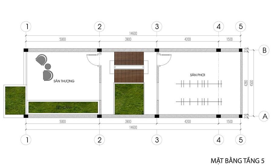 Xây nhà phố đẹp 5 tầng vừa rẻ vừa tiết kiệm chi phí tại Hải Phòng mat-bang-tang-5-xay-nha-pho-dep