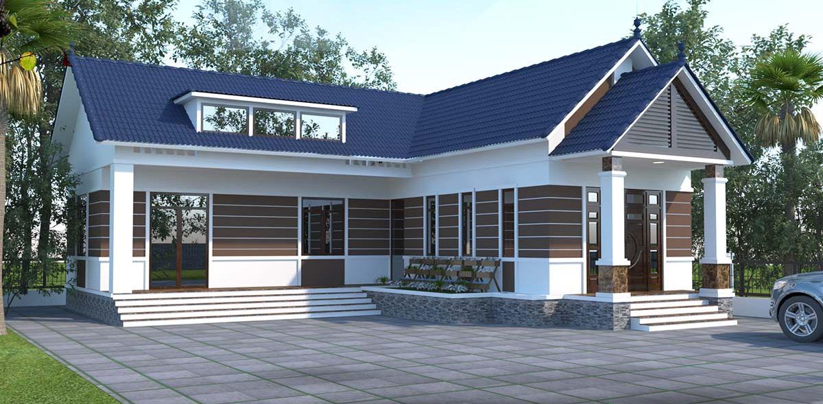 Thiết kế nhà cấp 4 có 4 phòng ngủ 1 phòng thờ