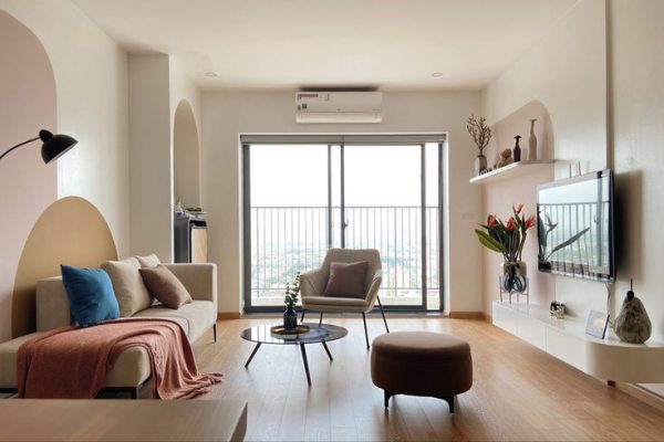 Thiết kế nội thất căn hộ 43m2 đẹp mê ly dành cho bạn Thiết kế nội thất phòng khách đơn giản