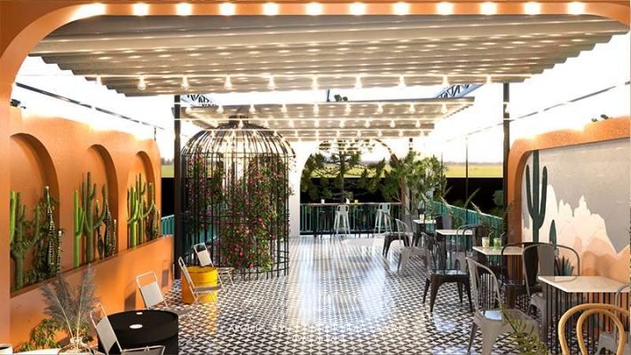Mẫu thiết kế quán cafe 2 tầng 5x20m đẹp thu hút khách hàng check – in Không gian tầng 2 của thiết kế quán cafe 2 tầng đẹp