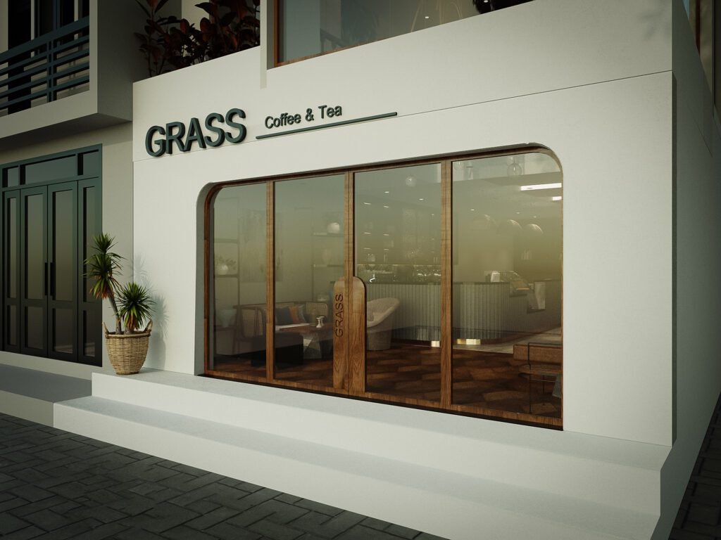 Thiết kế quán cafe mặt tiền 6m đẹp từ ngoài vào trong Thiết kế quán cafe đẹp, có điểm nhấn cuốn hút riêng đồng nghĩa với việc bạn đã thành công giai đoạn đầu trong quá trình kinh doanh